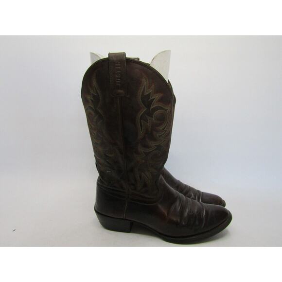 JUSTIN Mens Size 10 EE Brown Leather Western Cowboy Boots main image 8